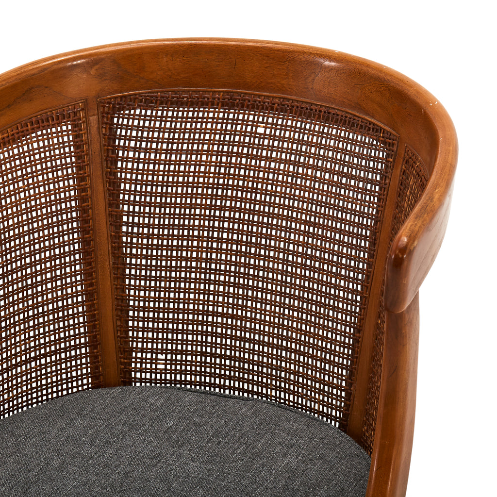 Wicker Back Wood Lounge Chair