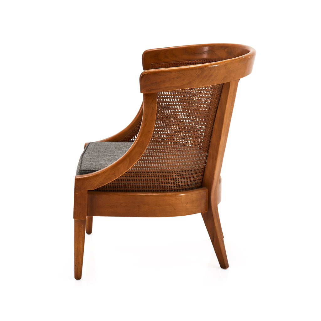Wicker Back Wood Lounge Chair