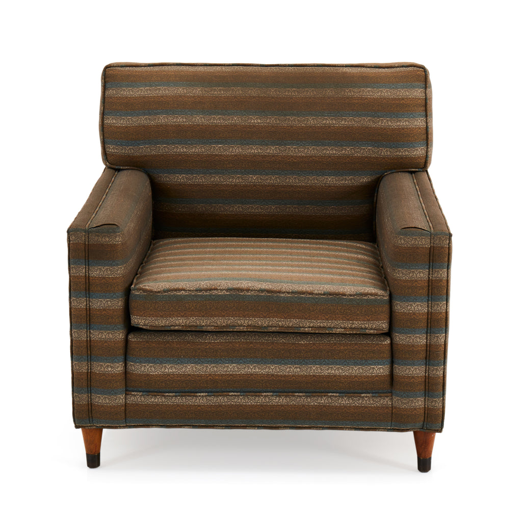 Tan Striped Vintage Armchair