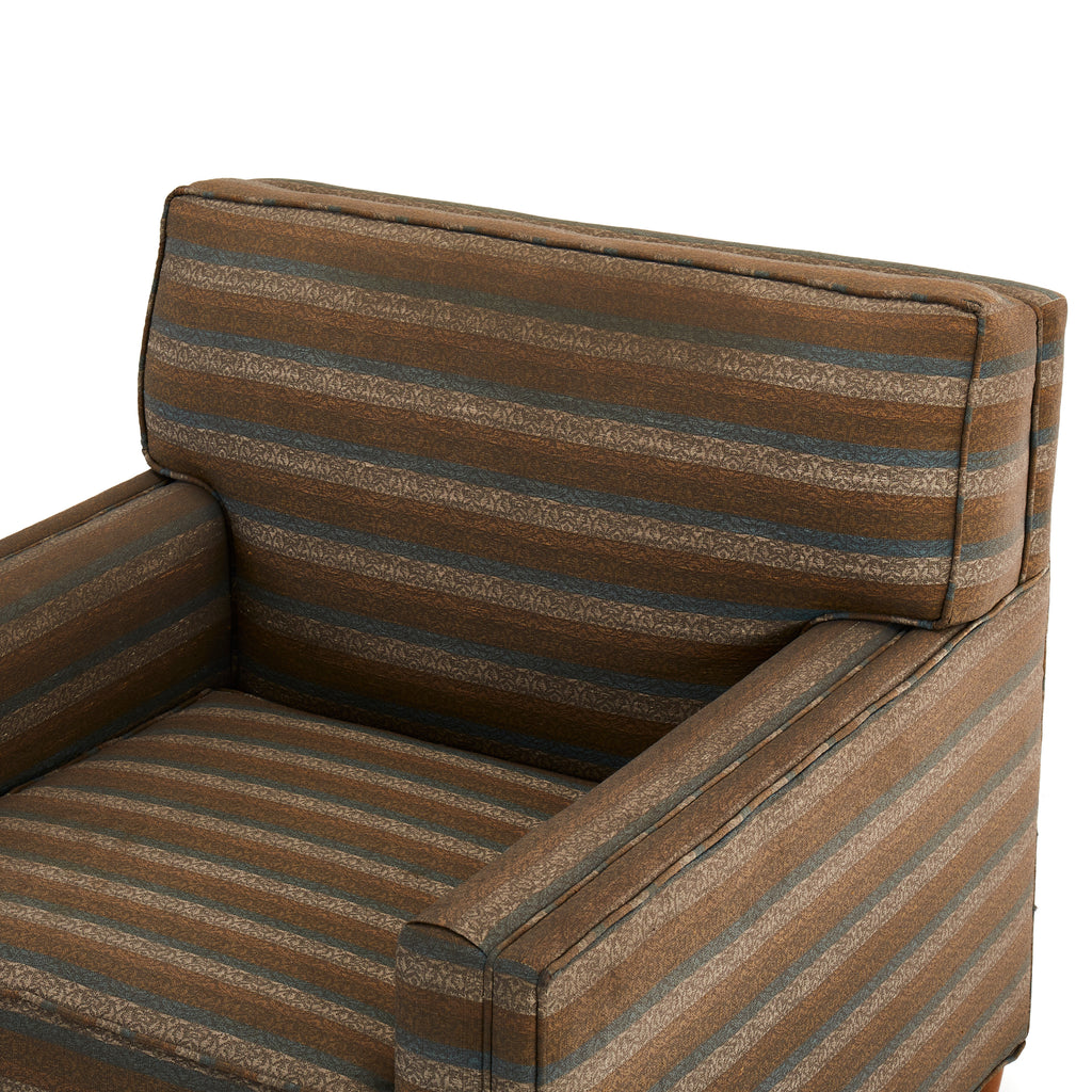 Tan Striped Vintage Armchair