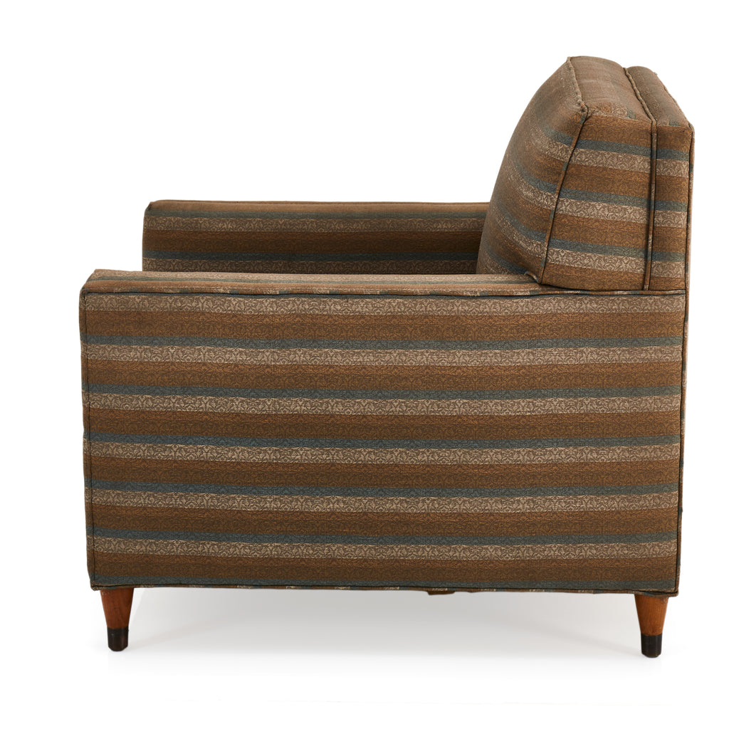 Tan Striped Vintage Armchair