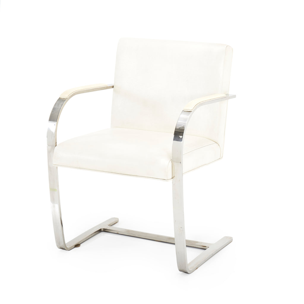 White & Chrome BRNO Dining Arm Chair