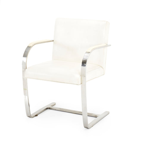 White & Chrome BRNO Dining Arm Chair