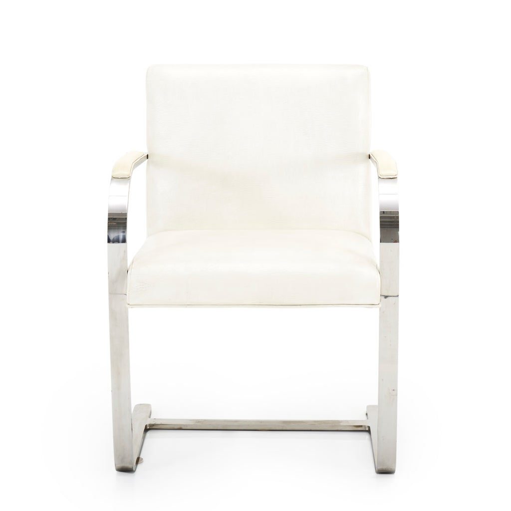White & Chrome BRNO Dining Arm Chair