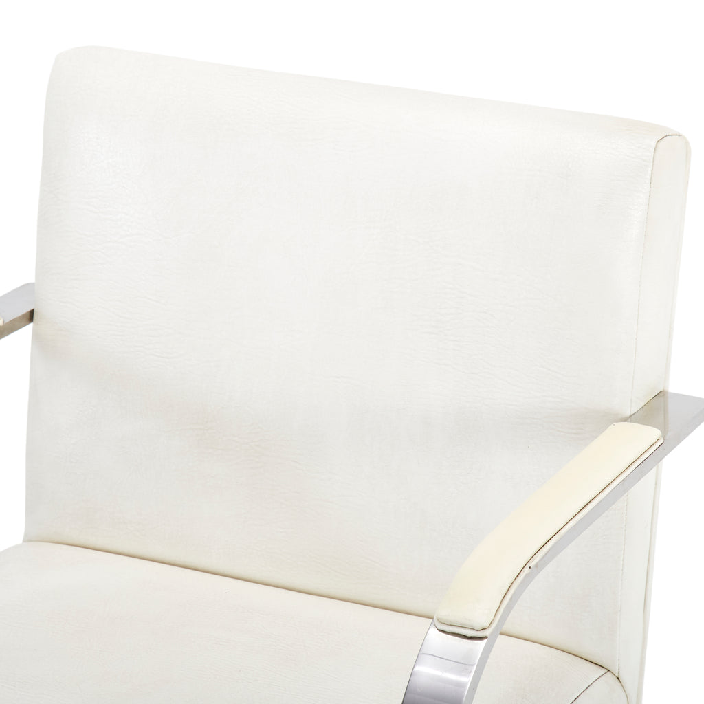 White & Chrome BRNO Dining Arm Chair
