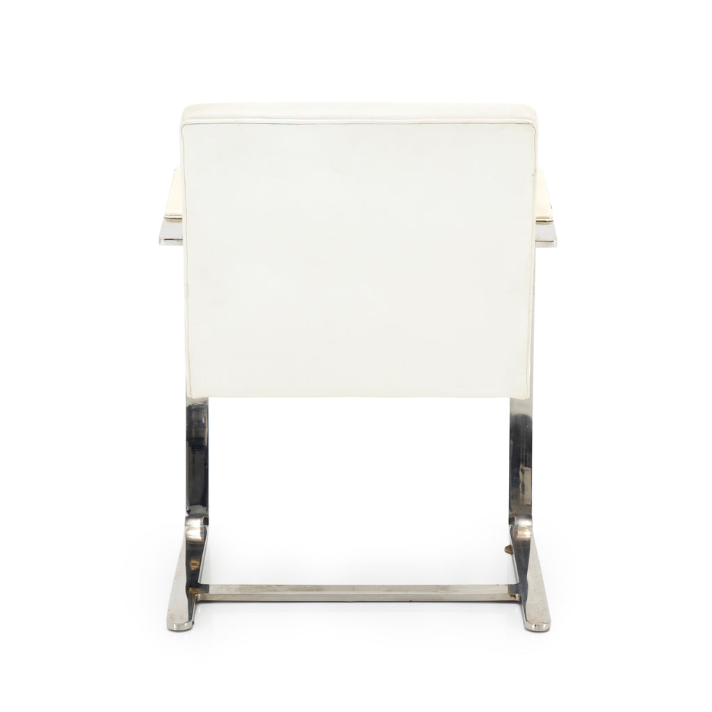 White & Chrome BRNO Dining Arm Chair