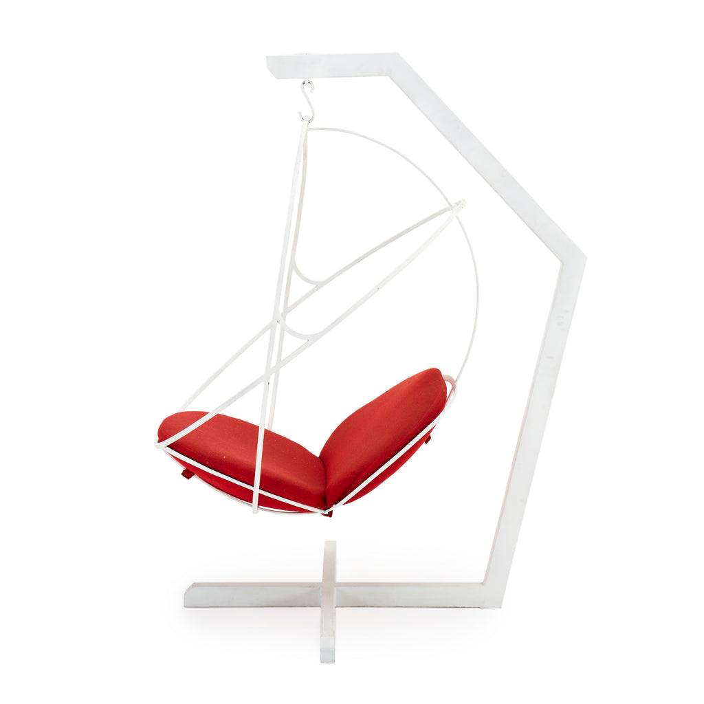 White & Red Harper Hanging Lounge Chair