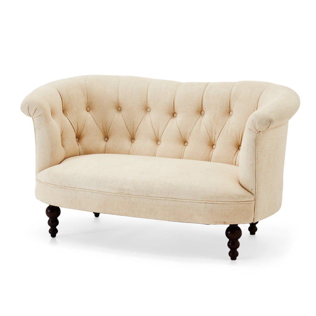 Cream Tufted Settee