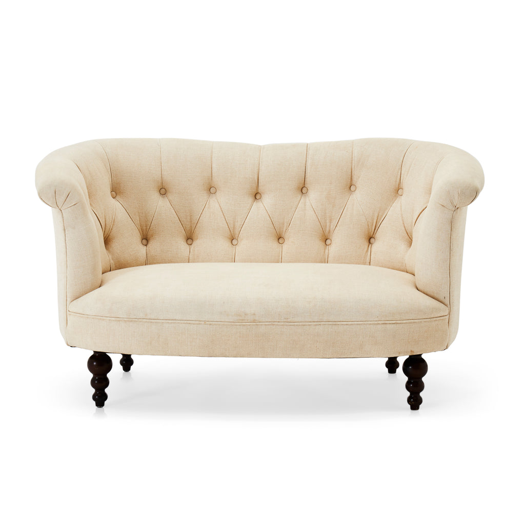 Cream Tufted Settee