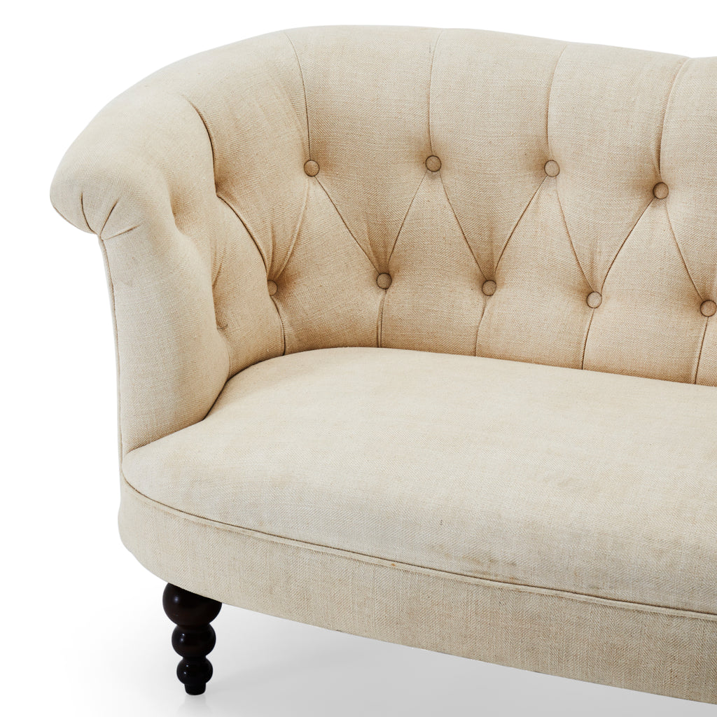 Cream Tufted Settee