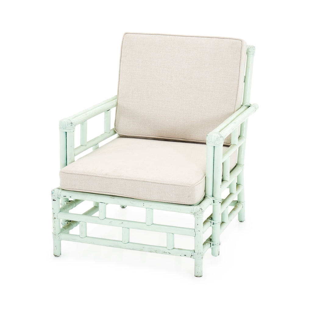 Green Mint Bamboo Arm Chair
