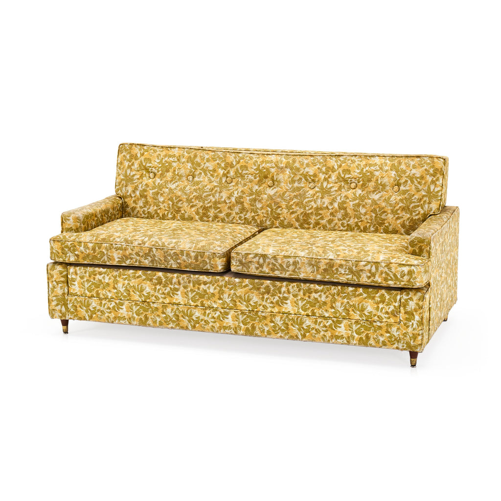 Green-Yellow Floral Vinyl Love Seat