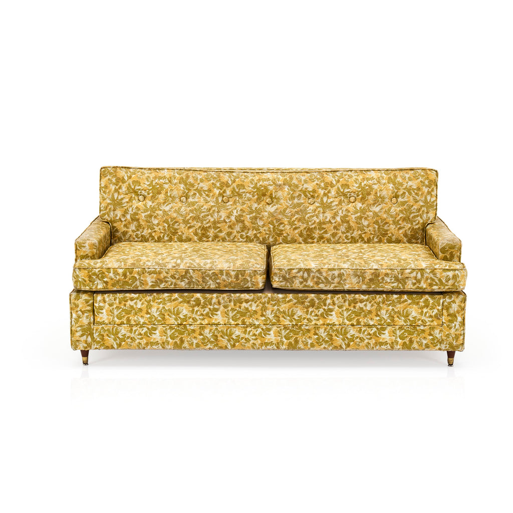 Green-Yellow Floral Vinyl Love Seat