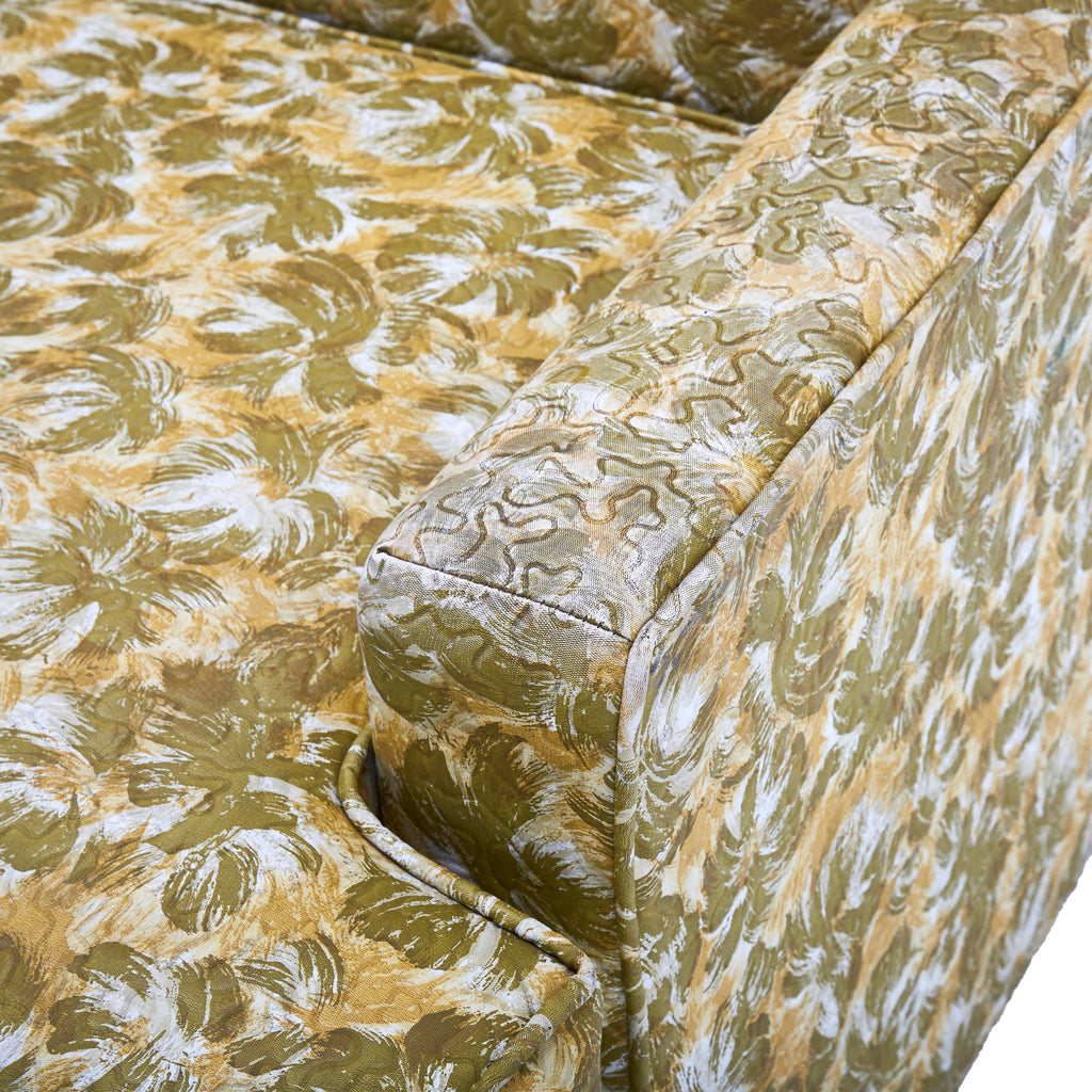 Green-Yellow Floral Vinyl Love Seat