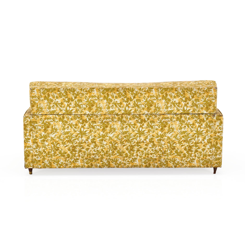 Green-Yellow Floral Vinyl Love Seat