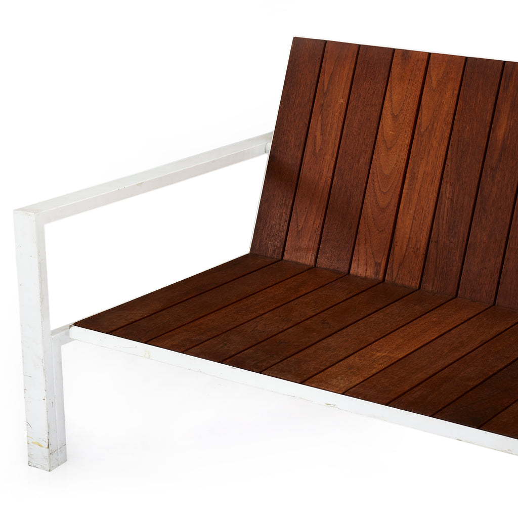 Modernica White Teak Couch With Arms
