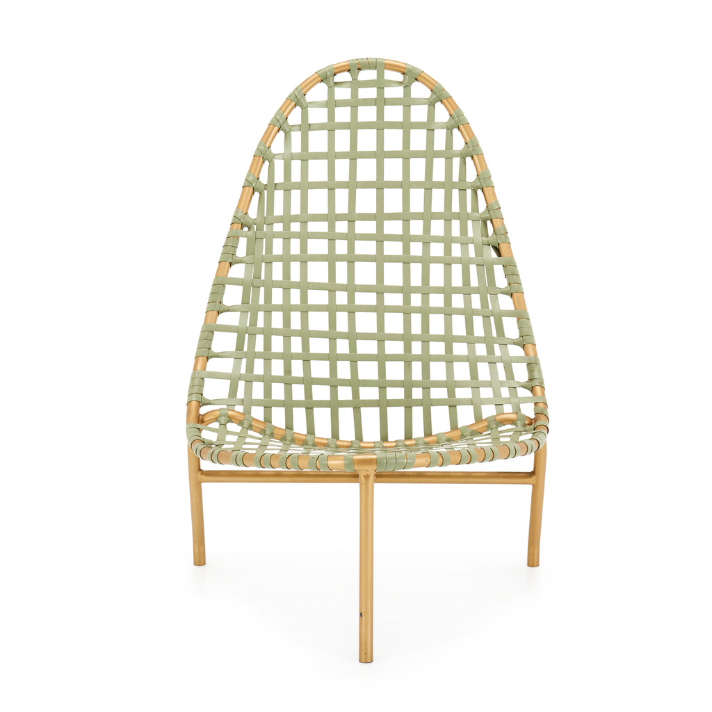 Green and Gold Woven Outdoor Chair