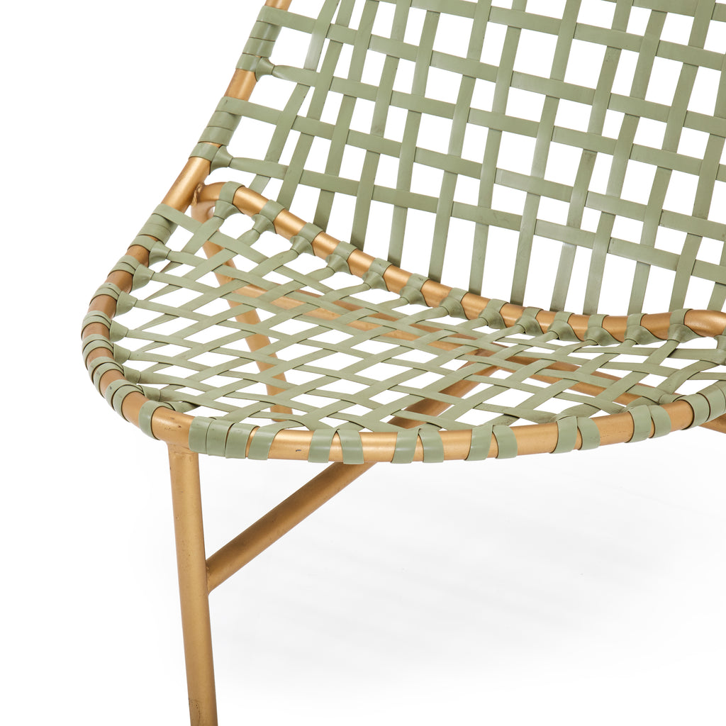 Green and Gold Woven Outdoor Chair