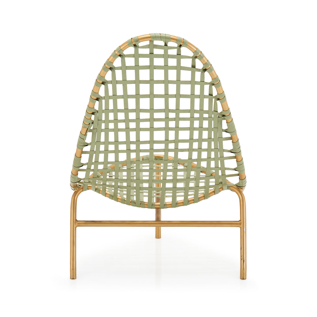 Green and Gold Woven Outdoor Chair