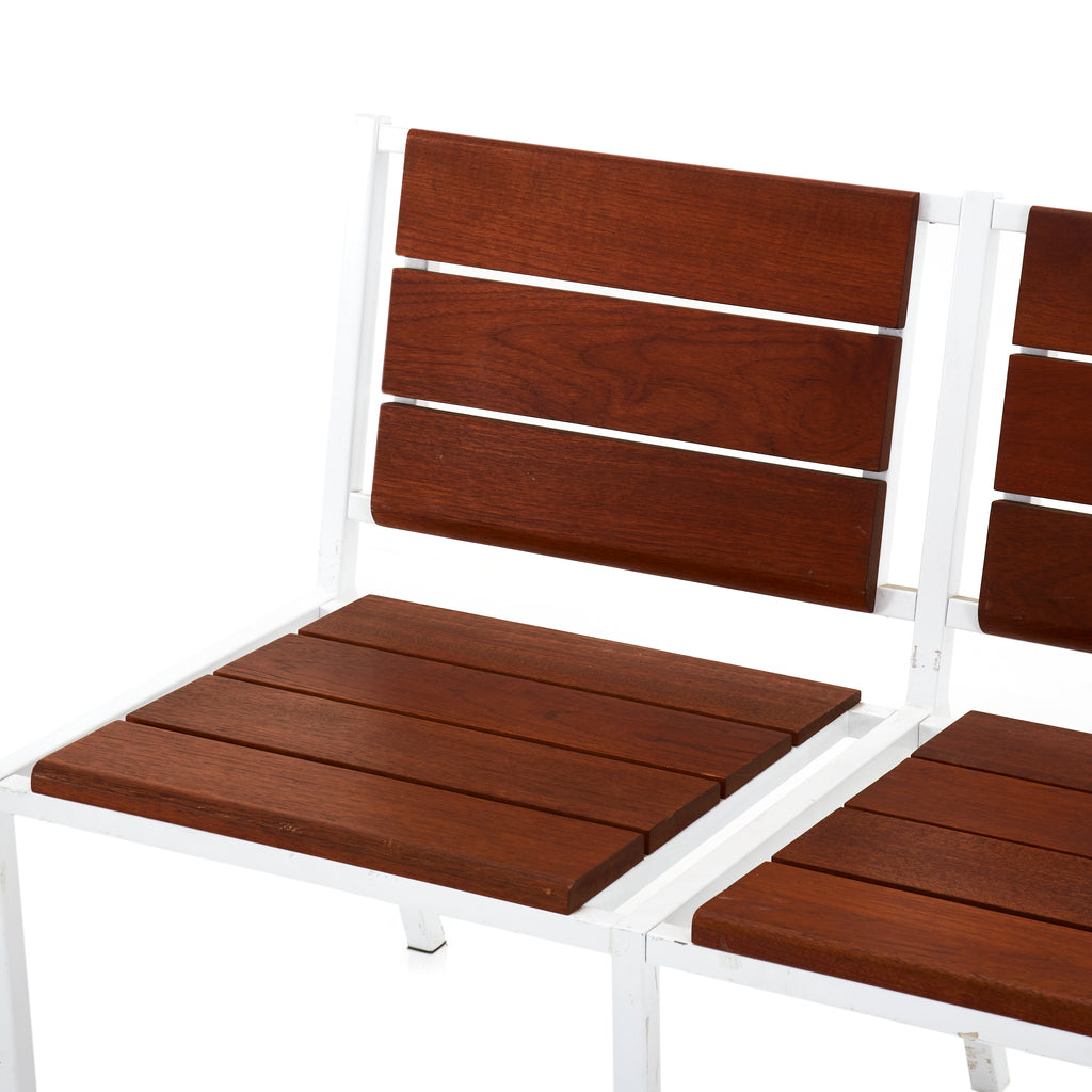 Modernica White Teak Double Chair