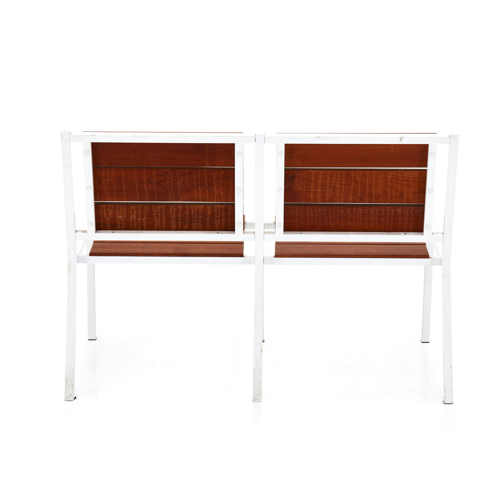 Modernica White Teak Double Chair