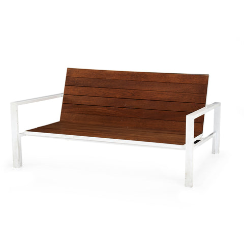Modernica White Teak Loveseat With Arms