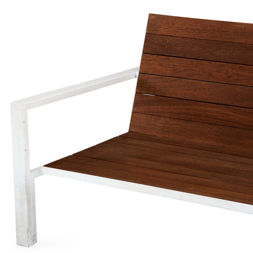 Modernica White Teak Loveseat With Arms