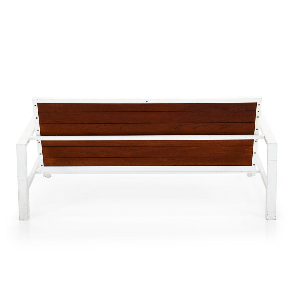 Modernica White Teak Loveseat With Arms