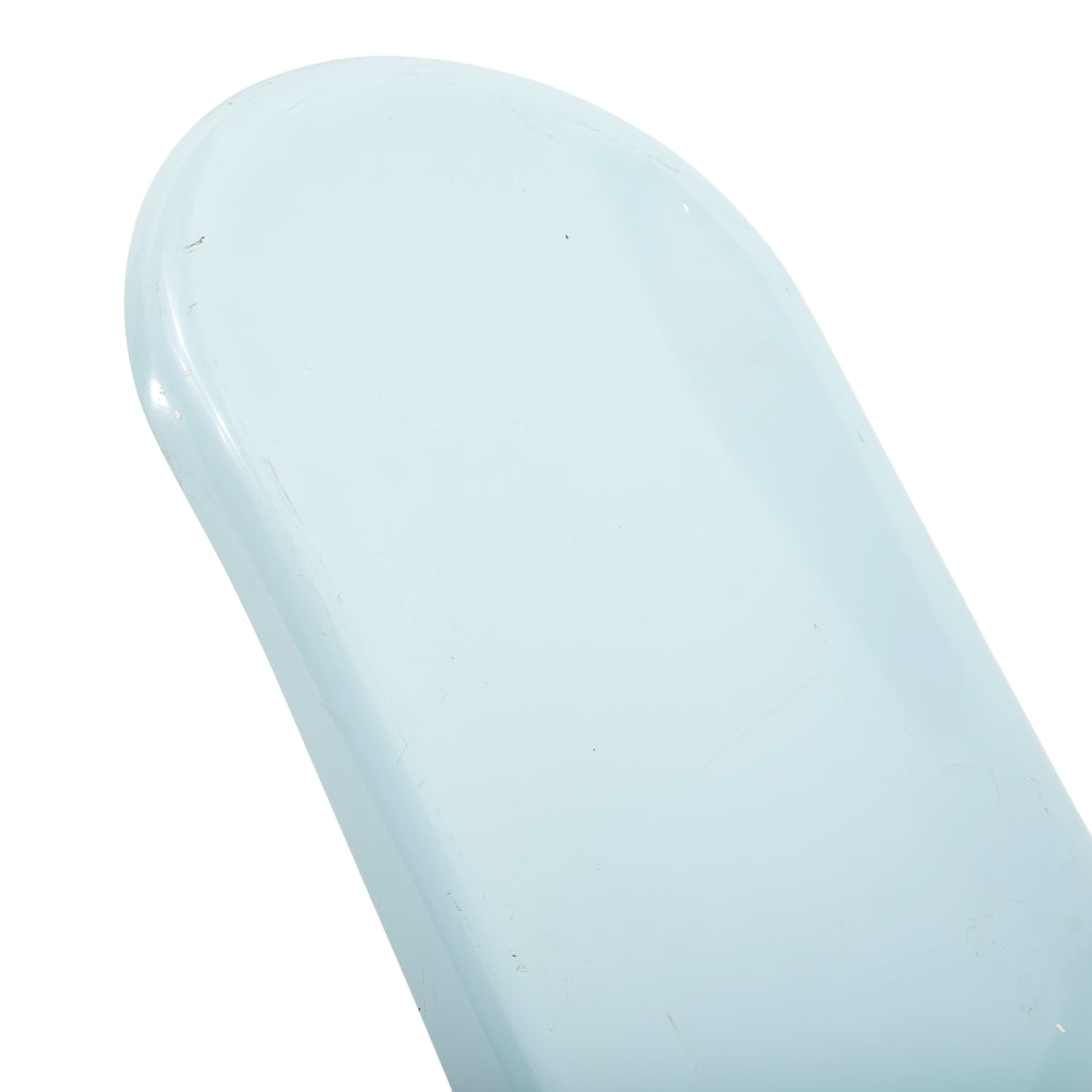 Blue Fiberglass Curved Chaise