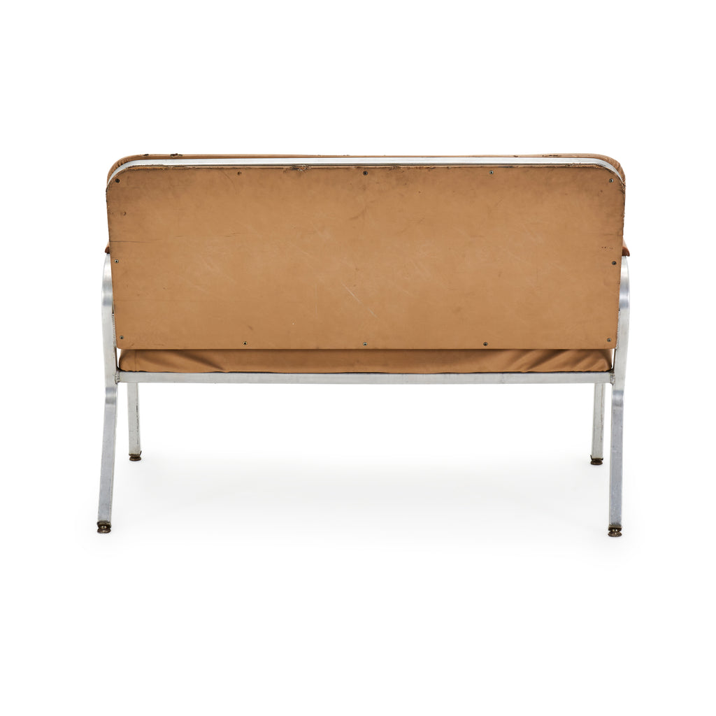 Tan Vinyl Loveseat