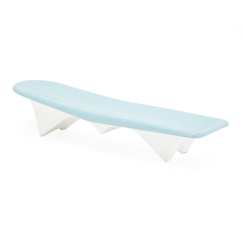 Aqua Fiberglass Straight Chaise
