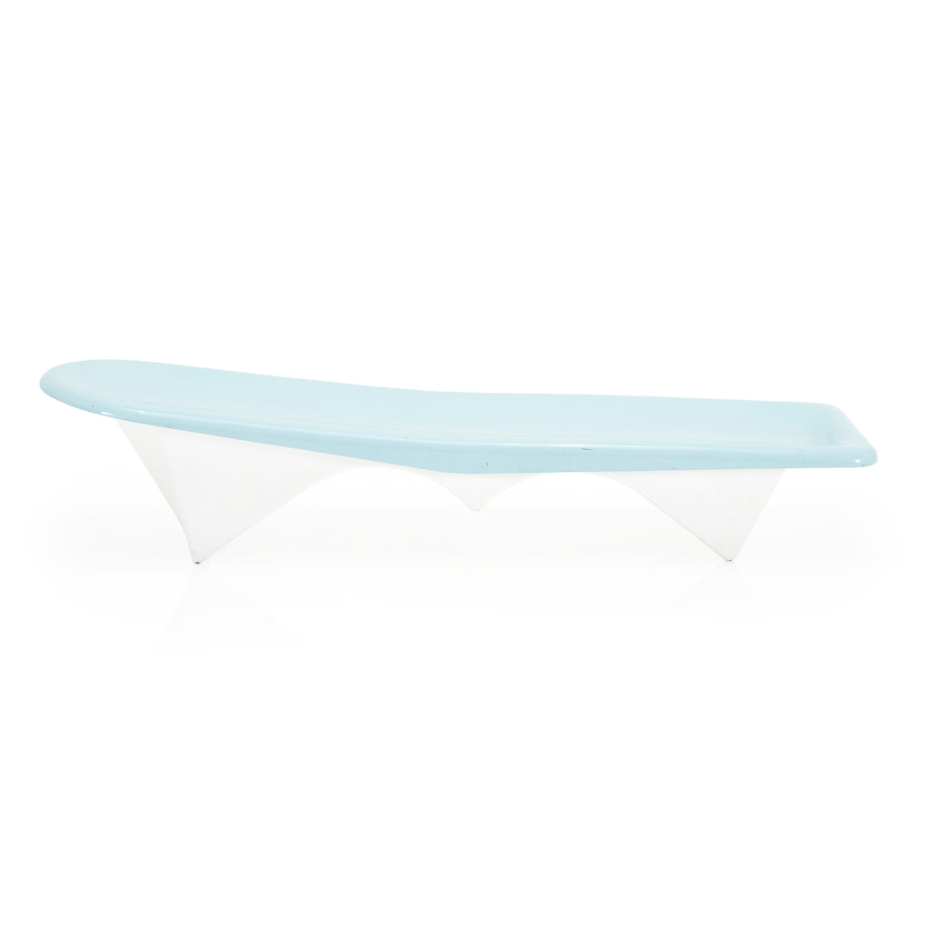 Aqua Fiberglass Straight Chaise