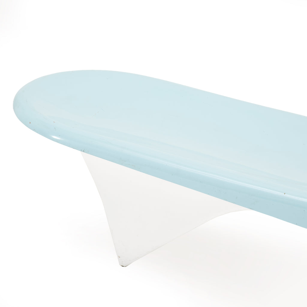 Aqua Fiberglass Straight Chaise