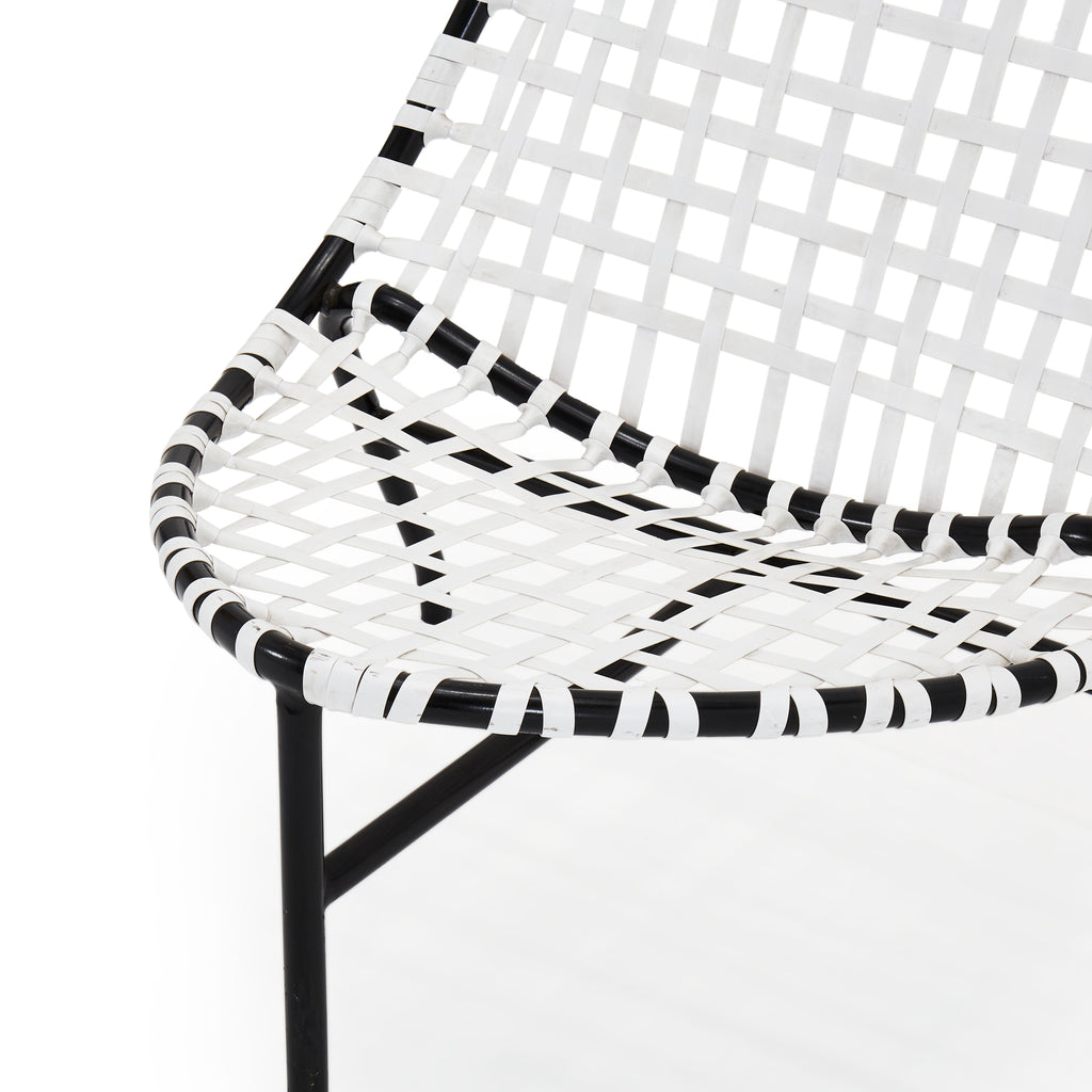 Black & White Woven Outdoor Chair