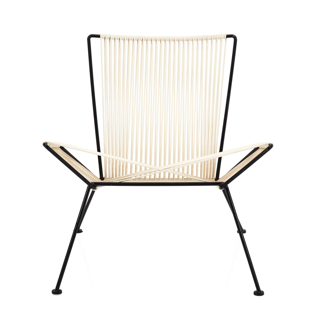 White and Black Cord X-Chair