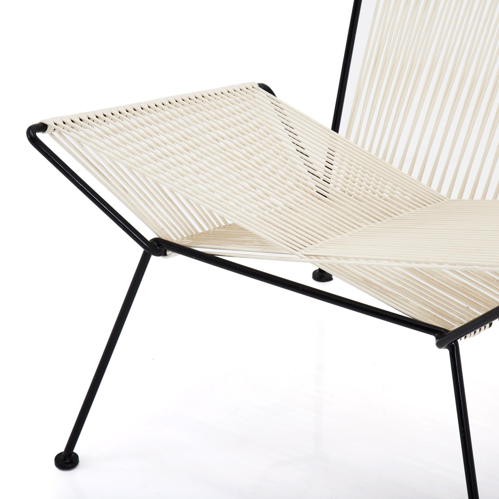 White and Black Cord X-Chair