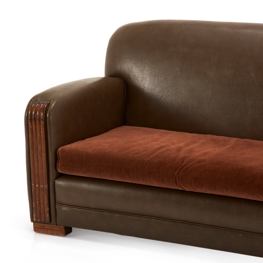 Brown Two-Tone Deco Sofa
