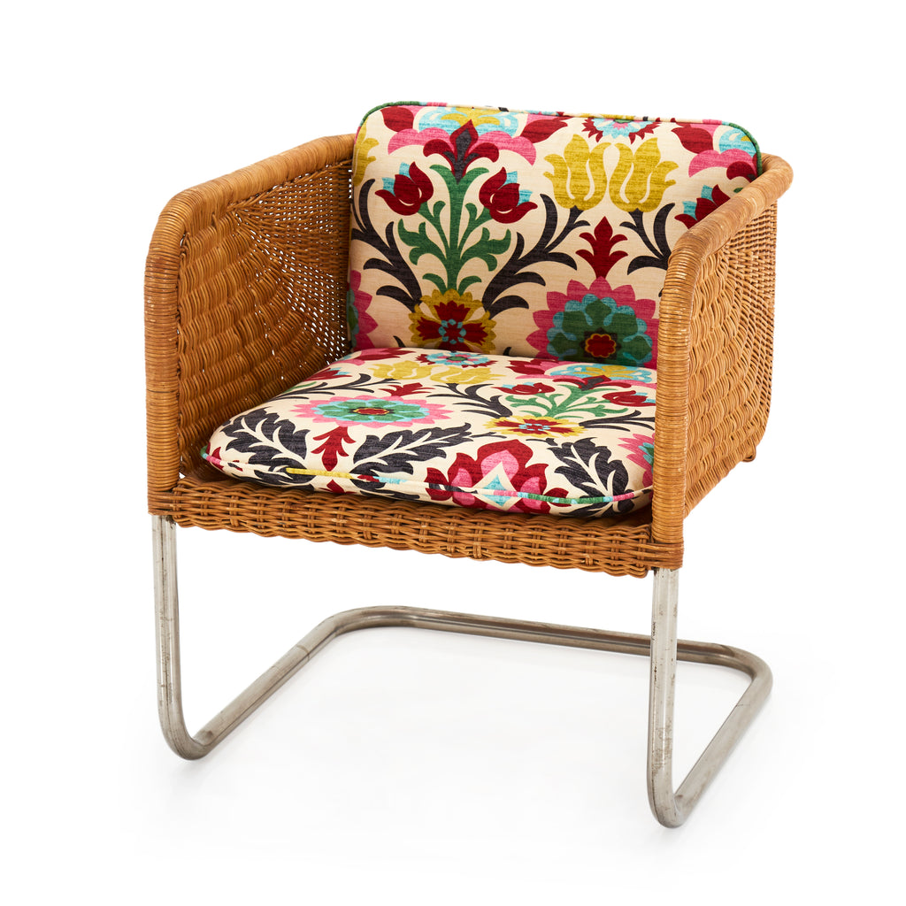 Floral Wicker Armchair
