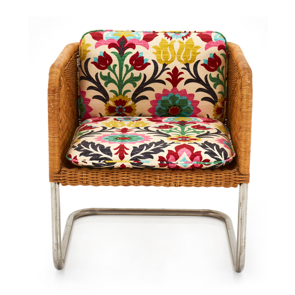 Floral Wicker Armchair