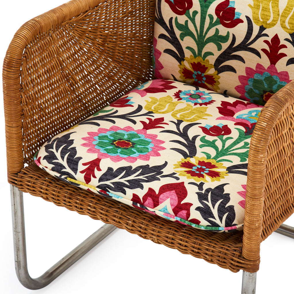 Floral Wicker Armchair