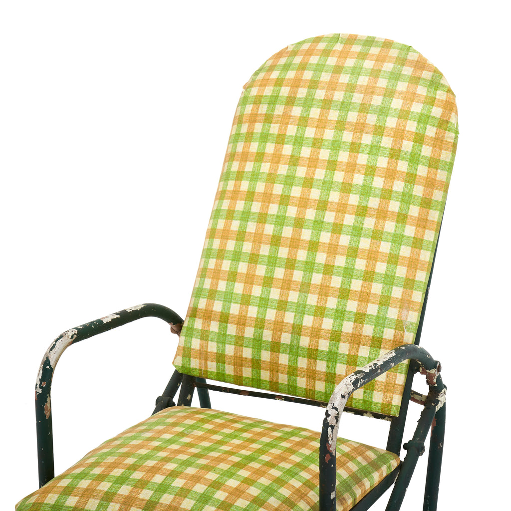 Plaid Outdoor Recliner