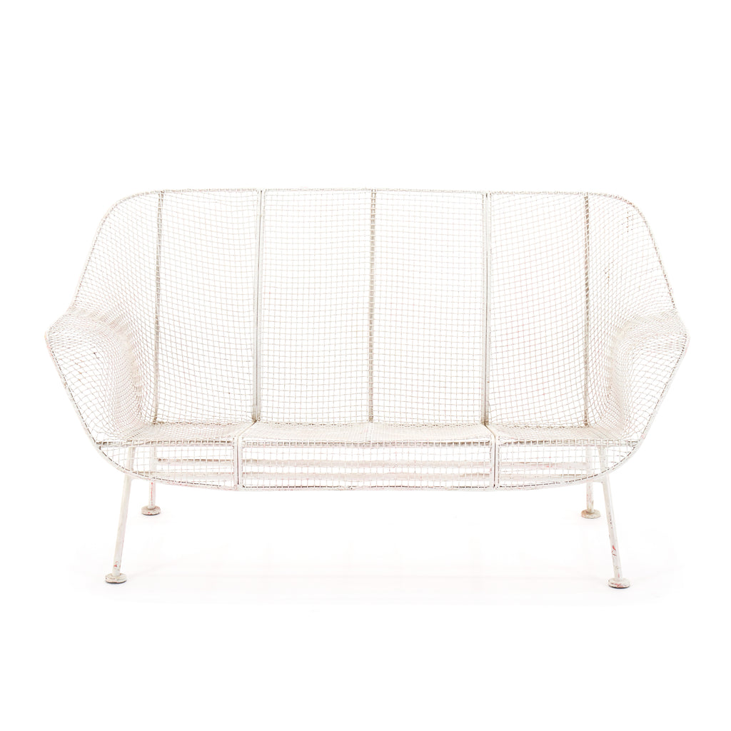White Woodard Mesh Loveseat