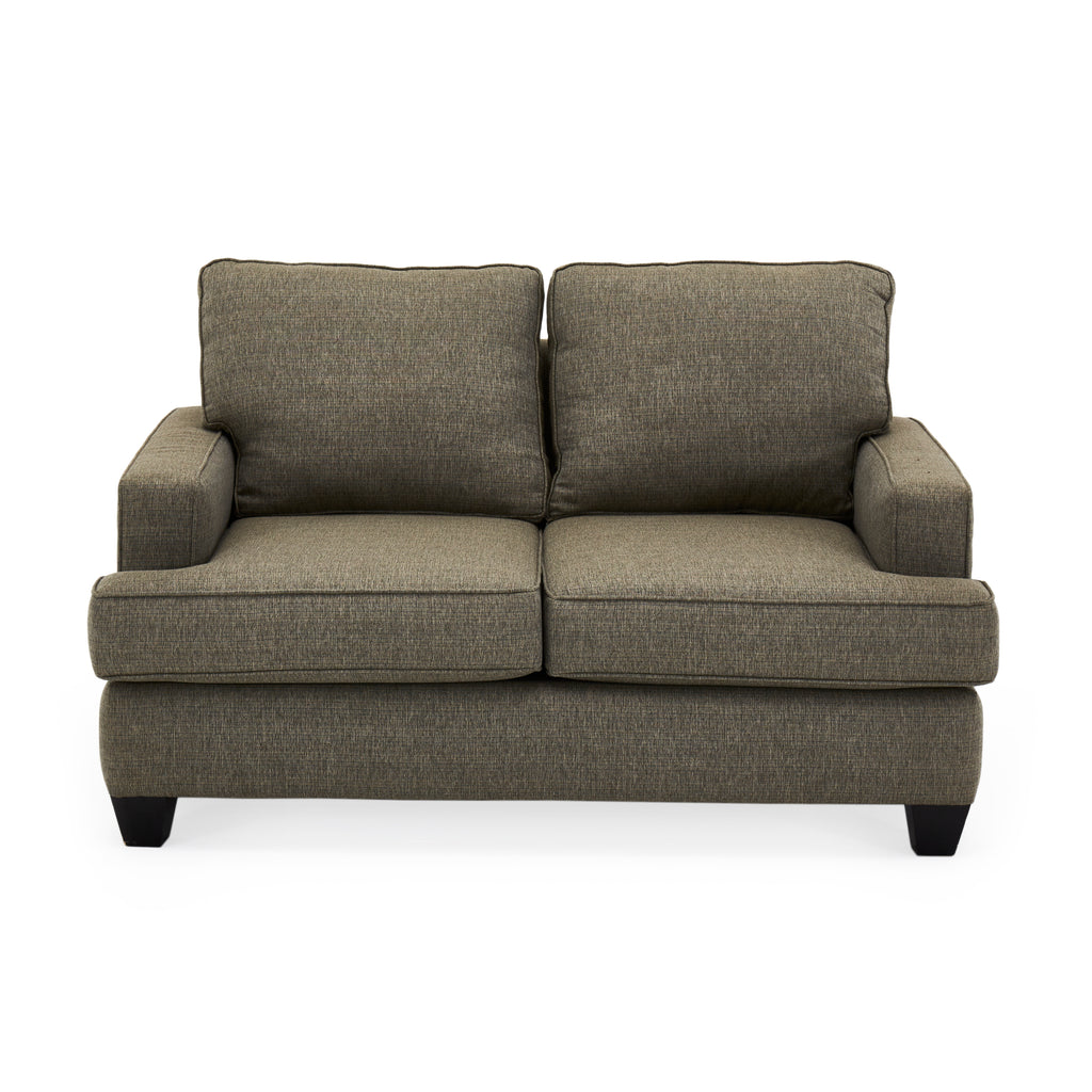 Contemporary Grey Wide Arm Loveseat