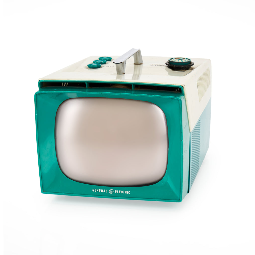 Tiny Teal GE Portable TV