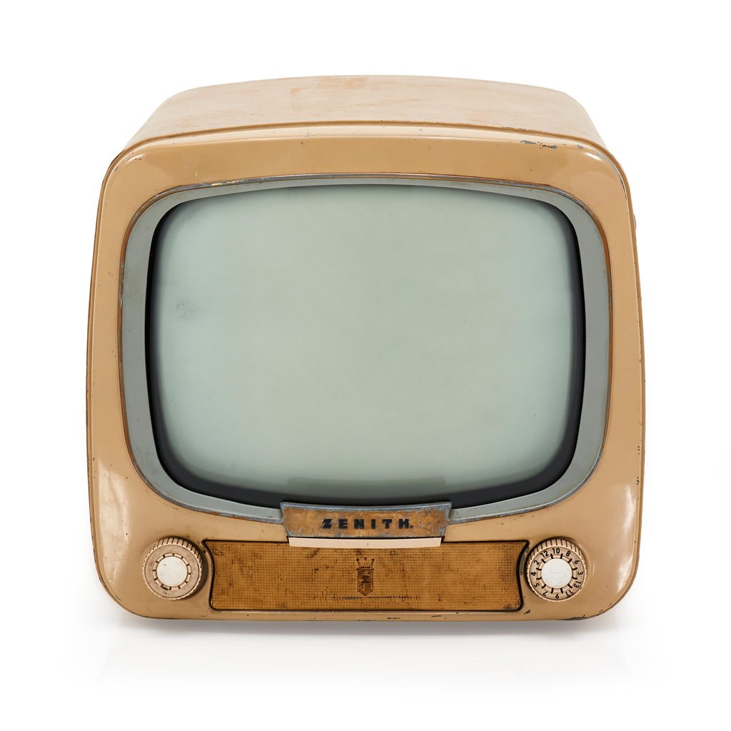 Small Tan Vintage Zenith TV