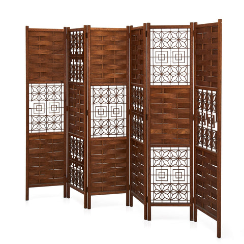 Wood 6 Panel Room Divider