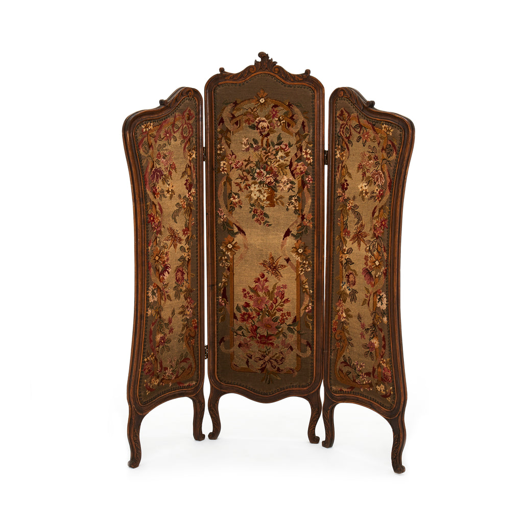 Wooden Ornate Embroidered Room Divider