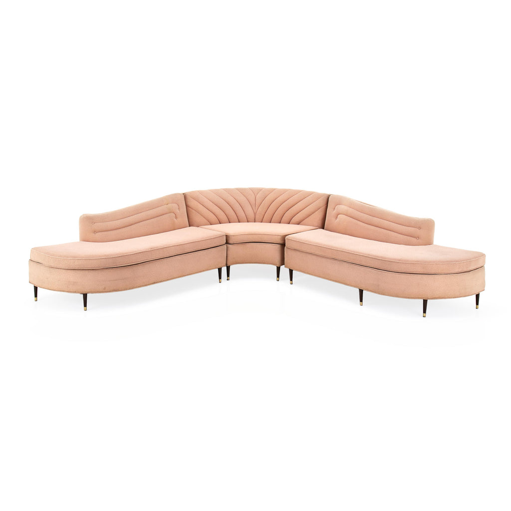 Pink Deco 3-Piece Sectional Sofa
