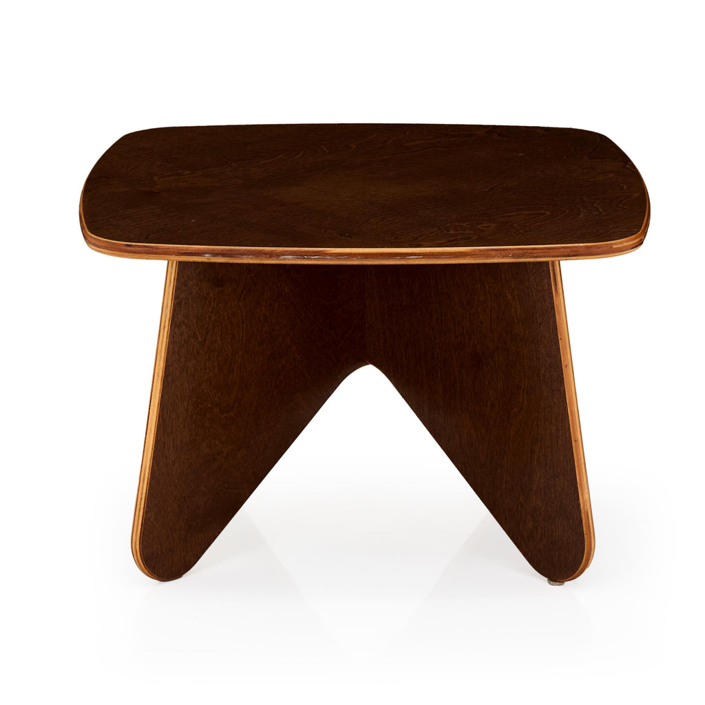 Wood Modern Curved Panels End Table