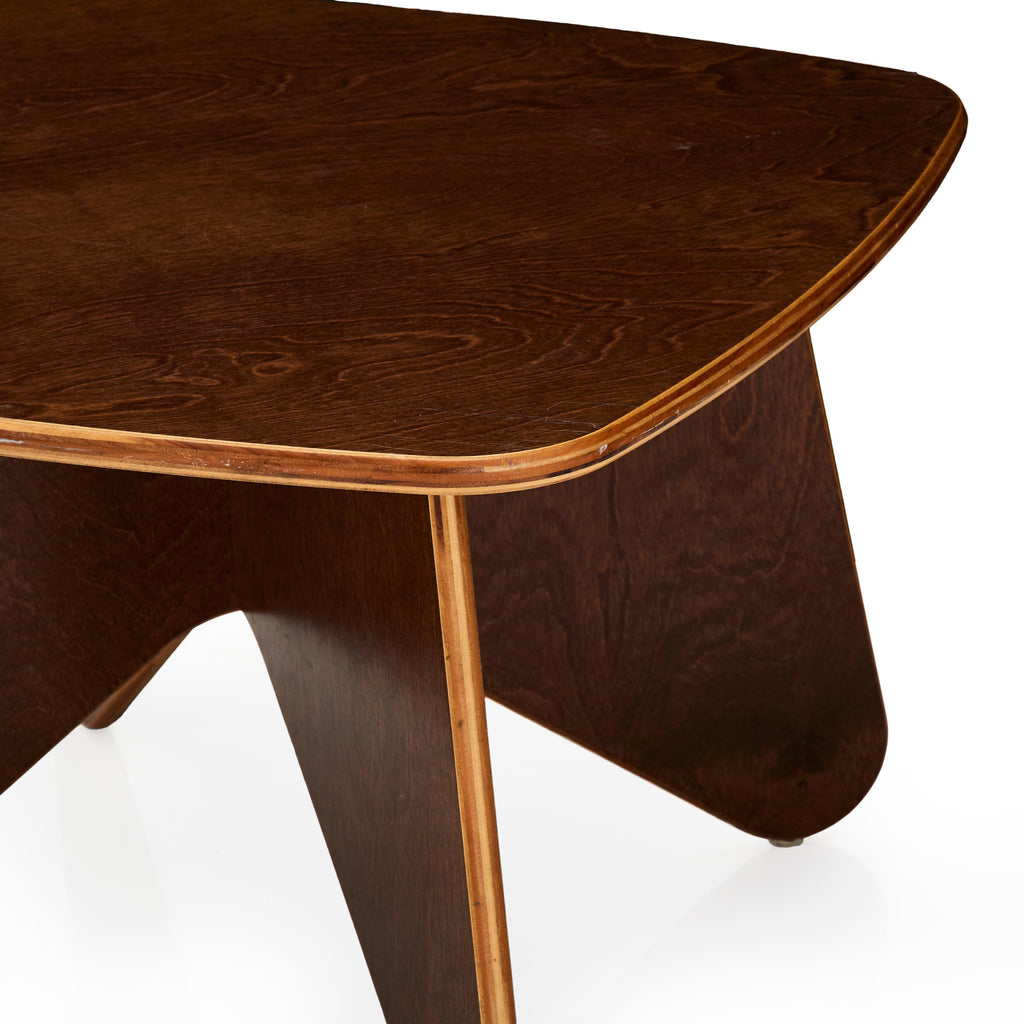 Wood Modern Curved Panels End Table